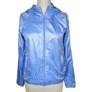 Uniqlo Windbreaker Jacket sz S * Lightweight Travel Packable Full Zip Light Blue